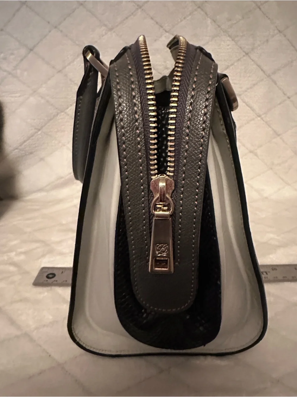 LOUIS QUATORZE Gray Structured Satchel